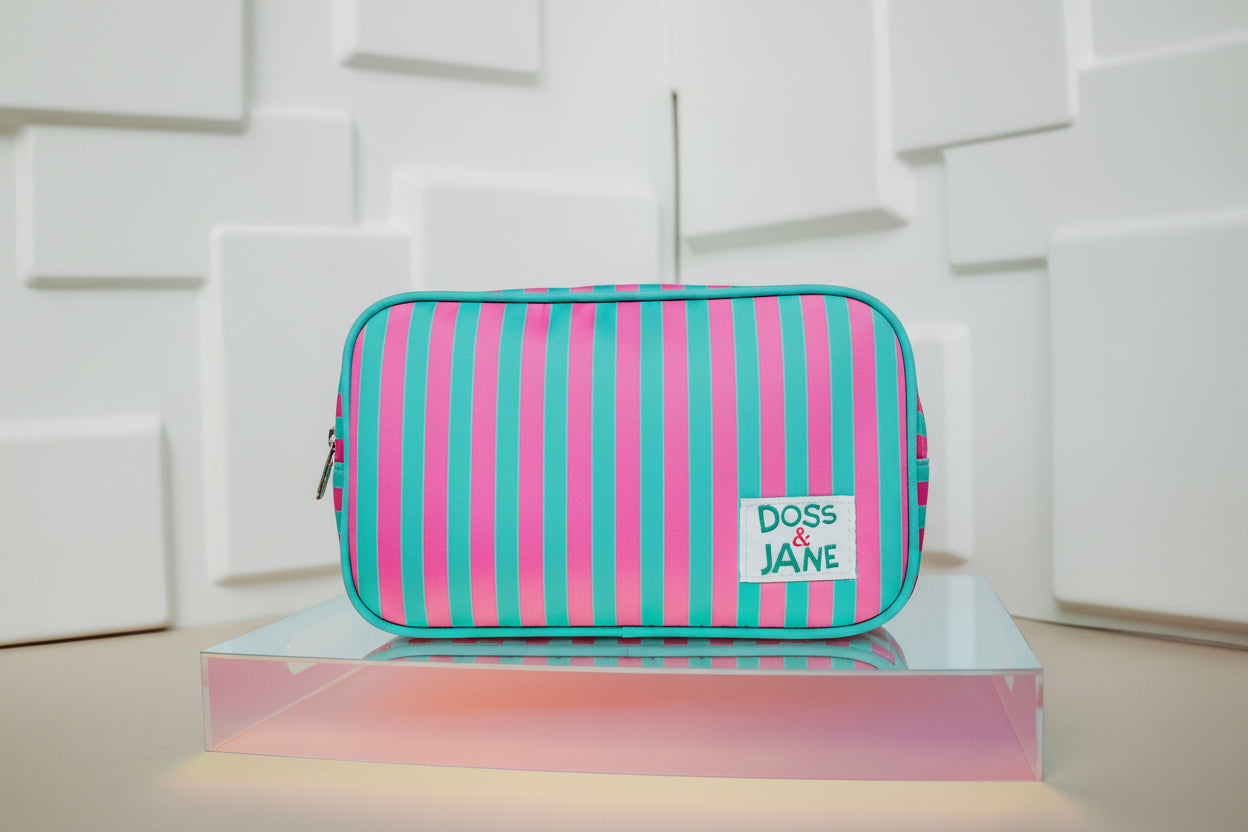 Vintage Stripes Makeup Bag